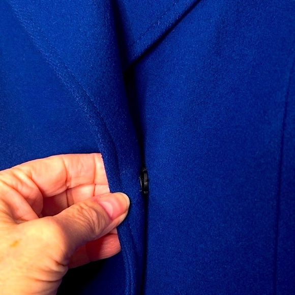 Reiss Royal Blue Flap Lapel Collared Snap Front Cashmere Blend Coat Sz XS - Picture 7 of 12